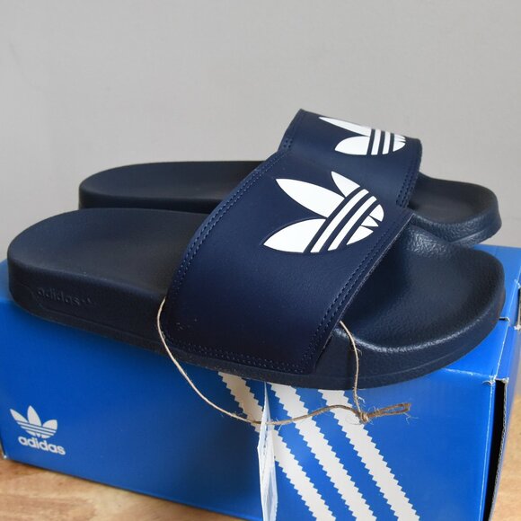 BLUE ADIDAS SLIDES - Picture 1 of 6